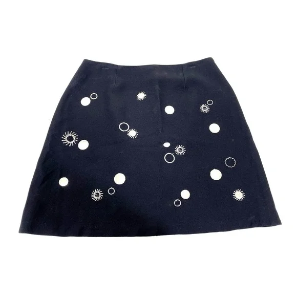 Alberto Makali Cache 2PC Outfit Set Jacket Skirt Womens Size 8 Black Embellished - Picture 2 of 14